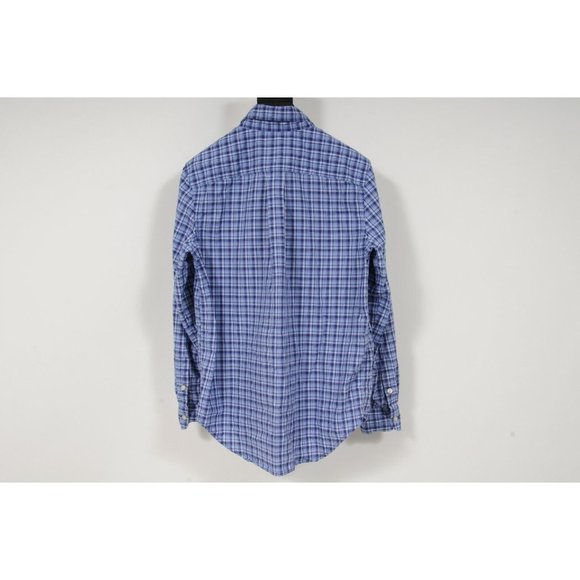 Polo Ralph Lauren Kids Blue White Plaid Checkered Button Down Shirt Size Large - Picture 2 of 7